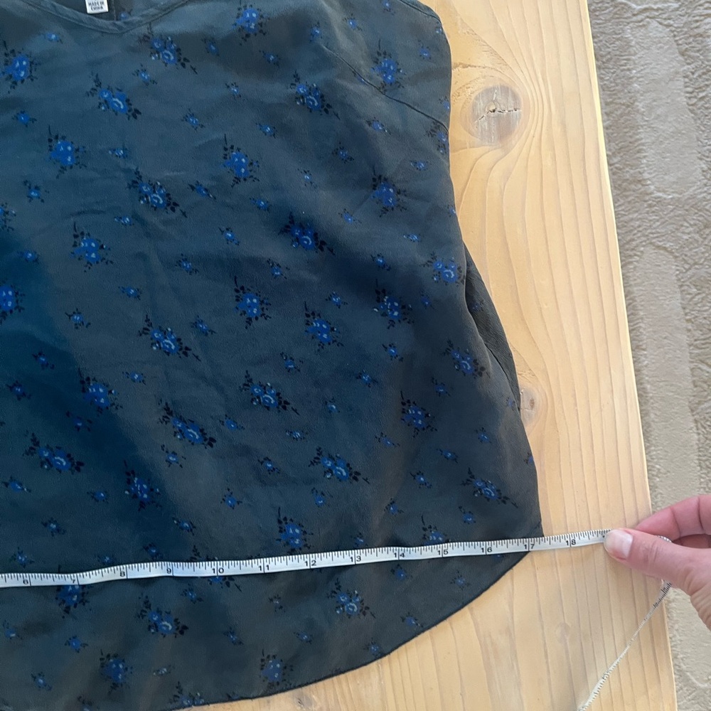 Wilfred S XS Silk Cami Dark Teal Floral Tank - Picture 14 of 14
